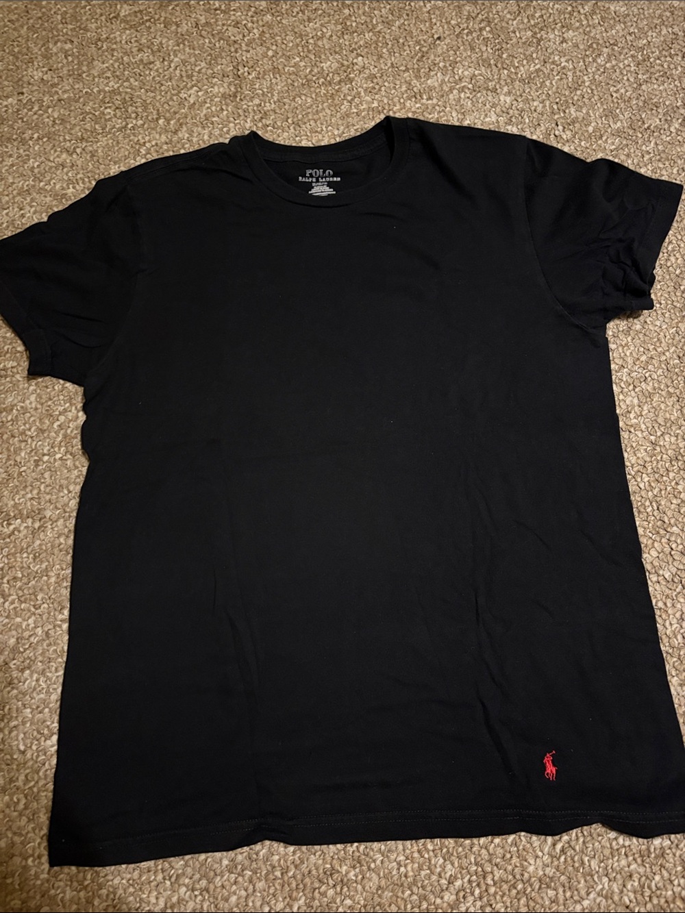 Polo by Ralph Lauren Black Short Sleeve Crew Tee with Red Polo Pony